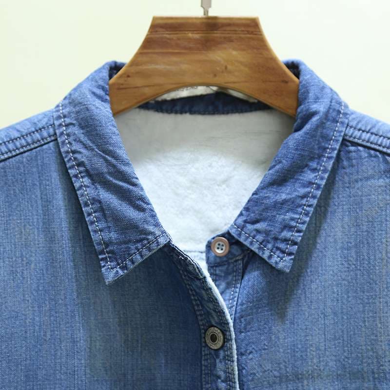 ゆったり着心地のデニムロング丈シャツワンピース