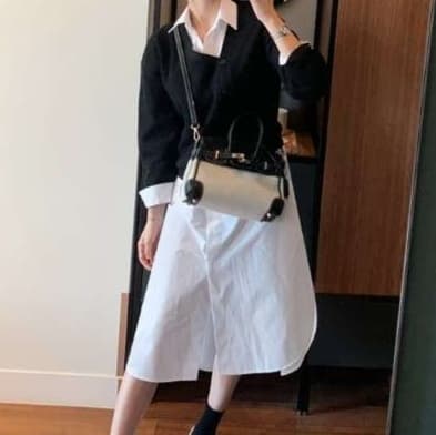 ゆったり体型カバーチュニック風シャツワンピース