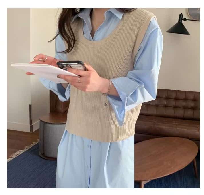 ゆったり体型カバーチュニック風シャツワンピース