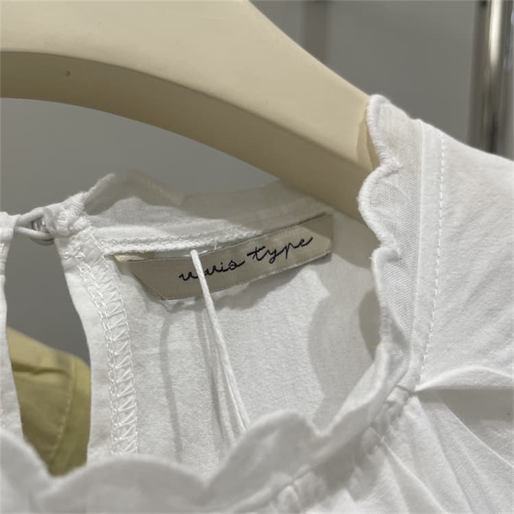 可愛いフリル袖ティアードロングシャツワンピース