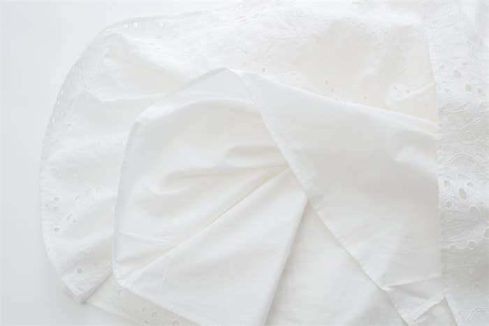 透かし刺繍ロングシャツワンピース長袖