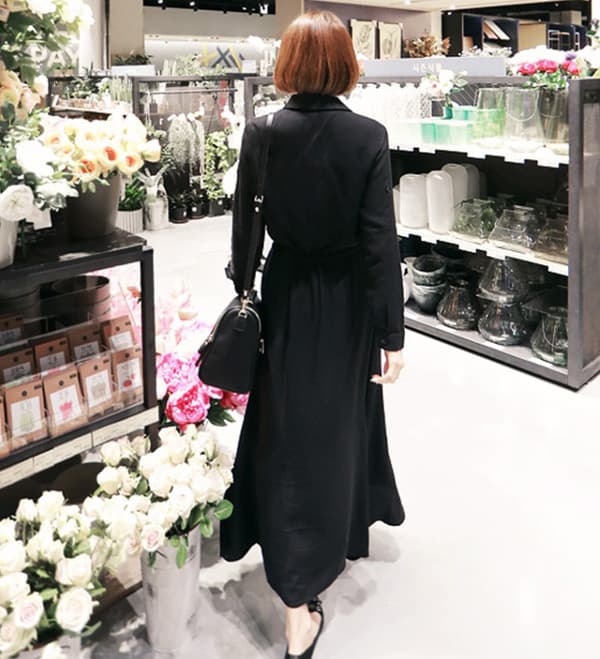 コットン素材シンプルシャツワンピース