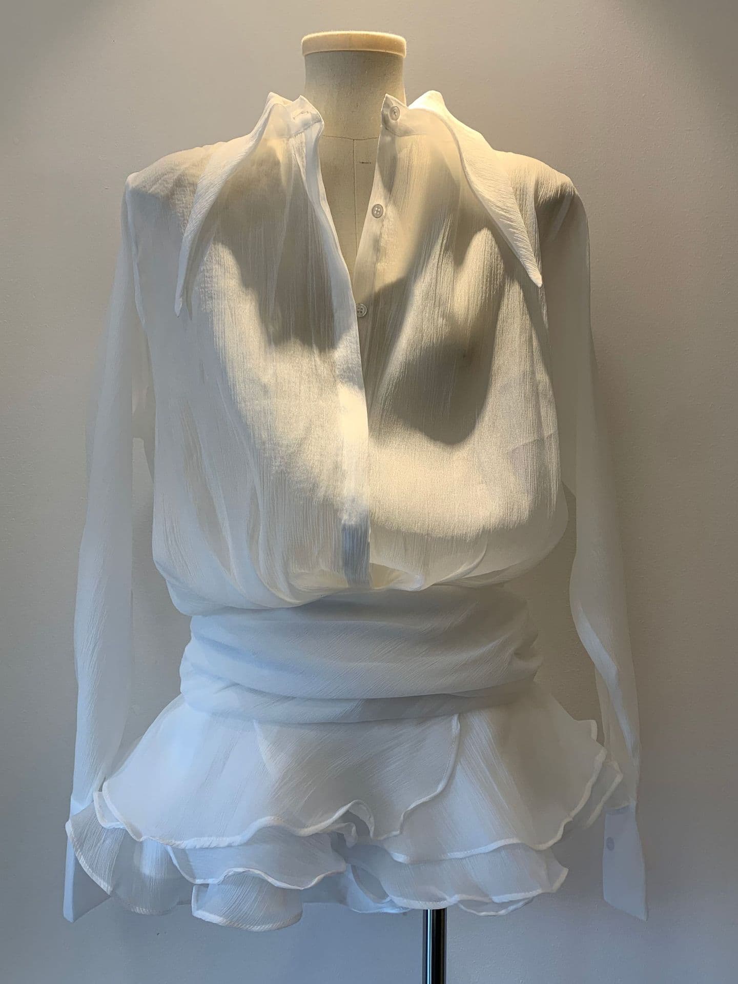 フリル裾シャツワンピース風スカート